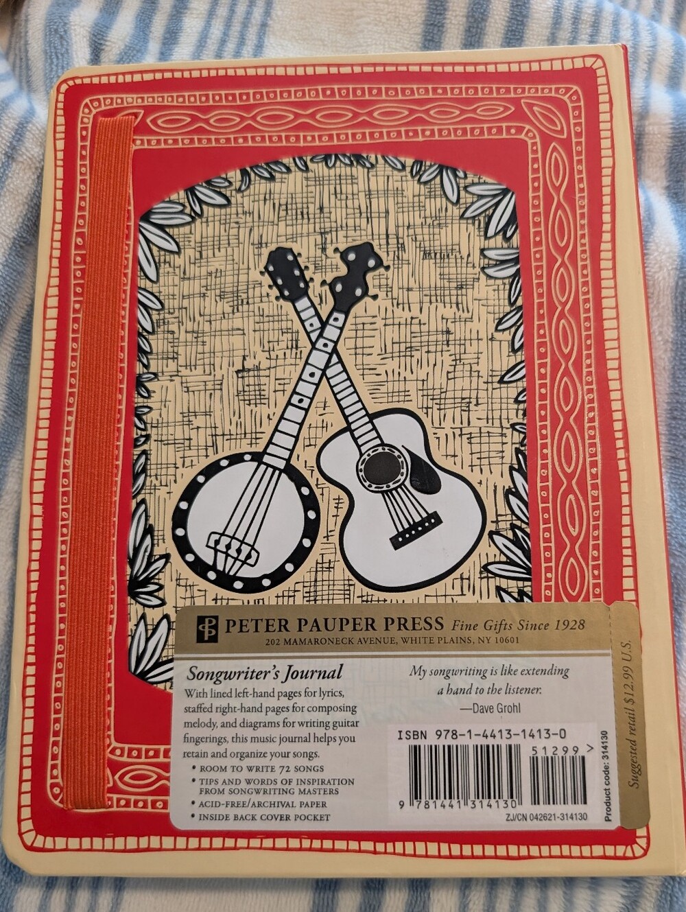 New Unused Songwriter's Journal - By Elizabeth Evans ~ Red & Cream Cover - Picture 5 of 6